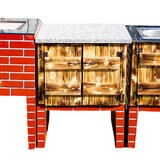 BRAZA キャビネット カウンター レッド