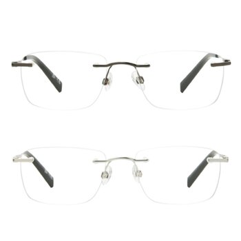 Foster Grant 老眼鏡 ブルーライトカット レクタングラーリムレス +2.00 2本セット