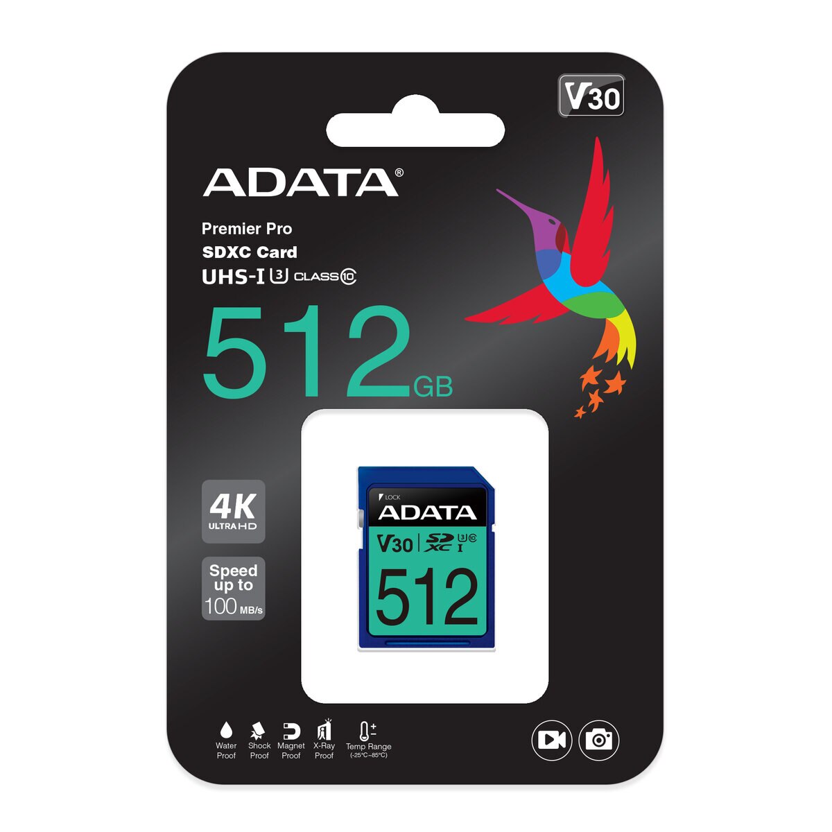 ADATA SD 512GB UHS-I U3 V30S ASDX512GUI3V30S-R