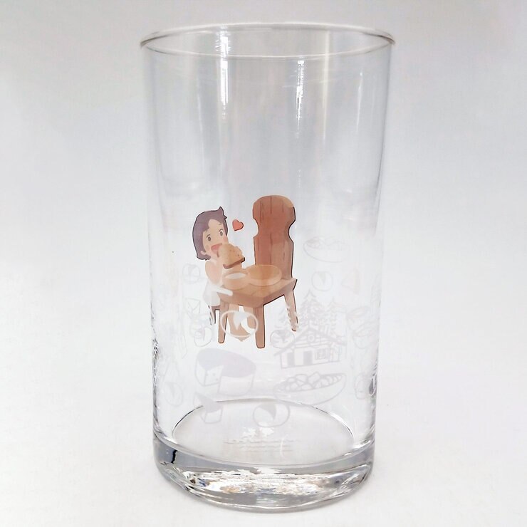 三郷陶器 アルプスの少女ハイジ ガラスタンブラー 250ml 山小屋の食事