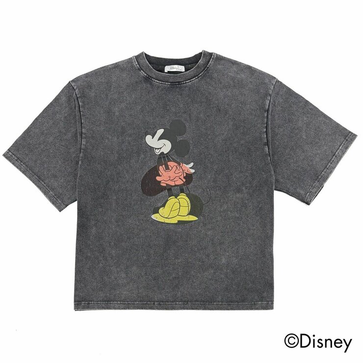 ミッキーマウス メンズ 半袖 Tシャツ チャコール XL ミッキーマウス メンズ 半袖 Tシャツ チャコール XL