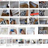 テンペーパー 貼ってはがせるシール壁紙 52cm X 5m ２本入り オーナメンタルタイル スターリンググレイ OT15079