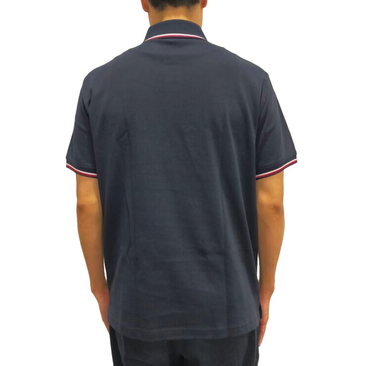 トミーヒルフィガー メンズ 半袖 ポロシャツ ネイビー（DESERT SKY）M