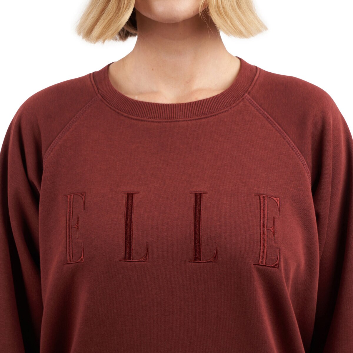 エル ウィメンズ ロゴ スウェット バーガンディ S