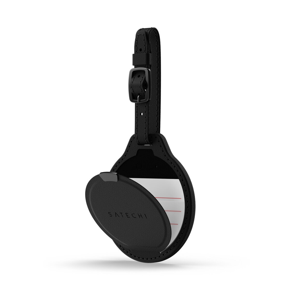 Satechi ヴィーガンレザーFindAll ラゲージタグ [Qi、Qi2、MagSafe対応] / ブラック