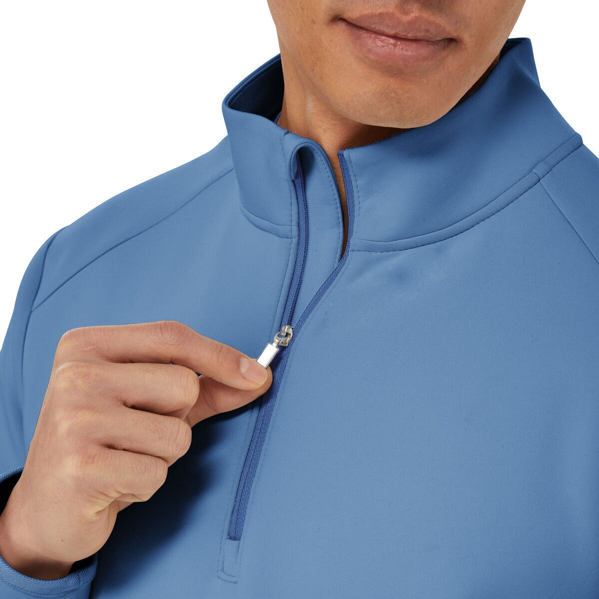 カークランドシグネチャー メンズ 1/2 ジップ トップ ブルー M