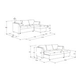 Luke 収納付きカウチソファベッド