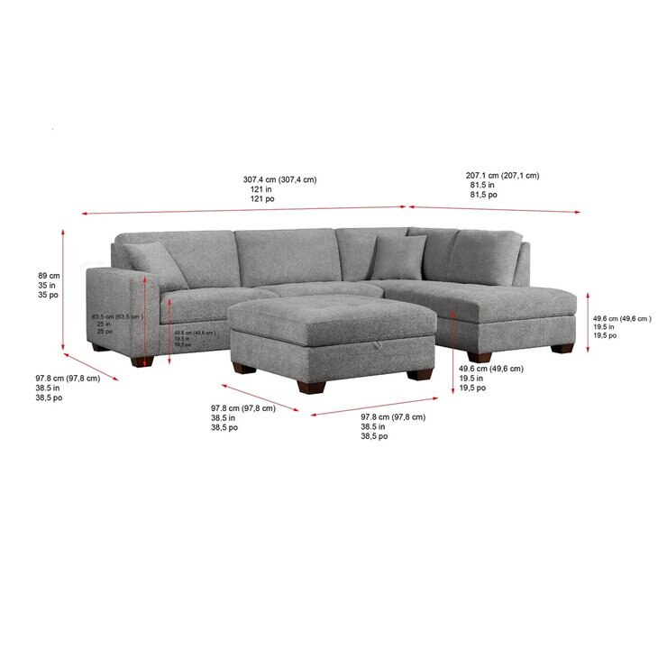 【アウトレット・美品】Thomasville 収納オットマン付き布製ソファー 3ピース 楽天市場】送料無料！(コストコ) Thomasville 布製モジュラーソファ6