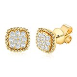 18K イエローゴールド  ダイヤモンド ピアス