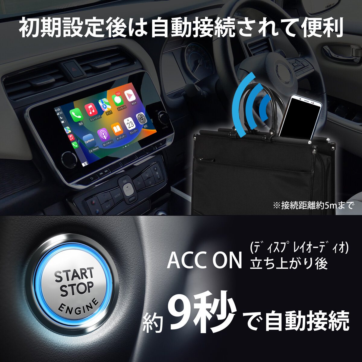 KEIYO APPワイヤレス  CarPlay ワイヤレスアダプター AN-S128