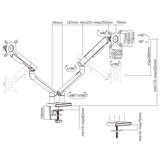 iggy / デュアルモニターアーム / DA122 / 耐荷重2～9kg / 13～32インチ対応 / ブラック