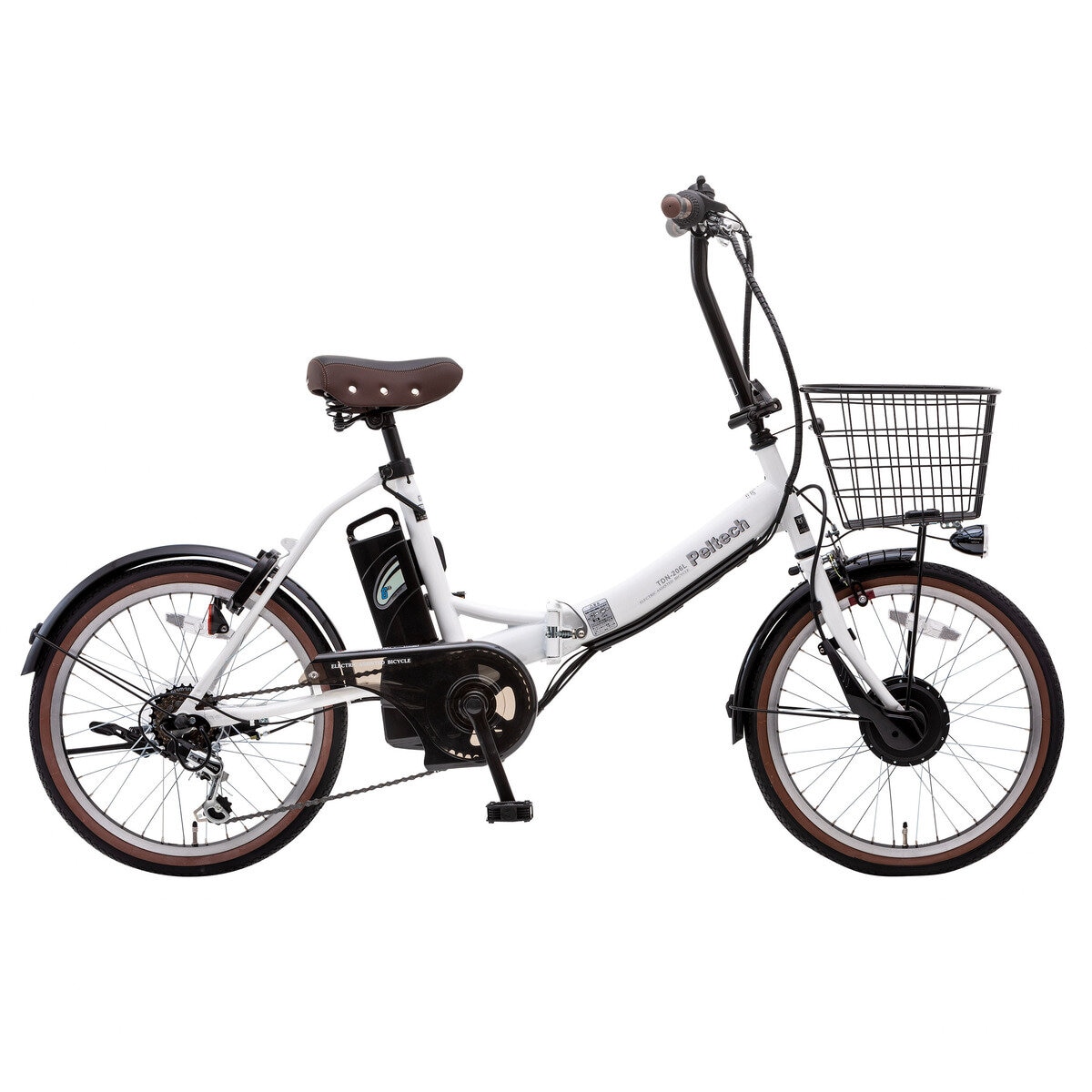 ペルテック 20インチ 折り畳み電動アシスト自転車 TDN-206L ホワイト 8Ahバッテリー | Costco...