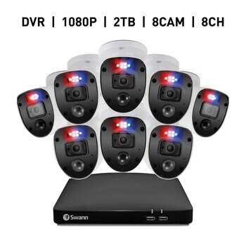 Swann 8CH 1080 DVRシステム 2TB Enforcer バレット型 カメラ8台