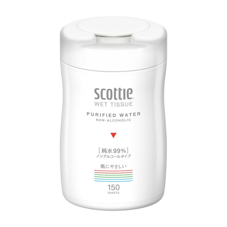 スコッティ ウェットティッシュ 純水99% ノンアルコールタイプ 150枚x12個 スコッティ ウェットティッシュ 純水99% ノンアルコールタイプ 150枚x12個