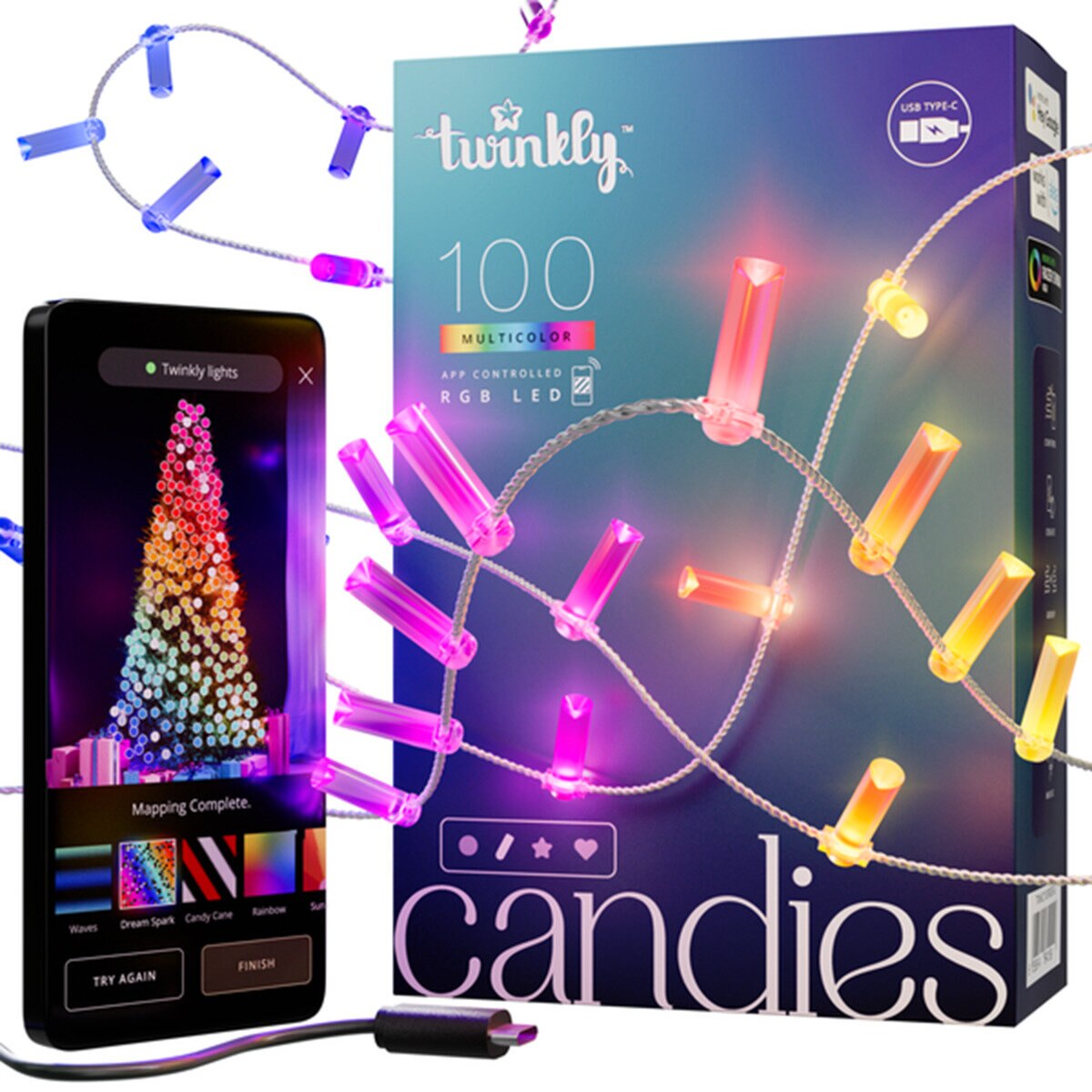 Twinkly(トゥインクリー) キャンディーズ 100LED スマートデコレーションライト キャンドル型