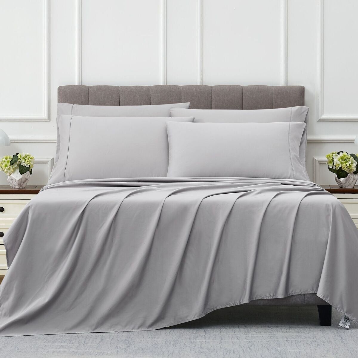 KS シーツセット 6点セット USクイーンサイズ グレー