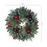 61cm クリスマスリース - レッド/グリーン