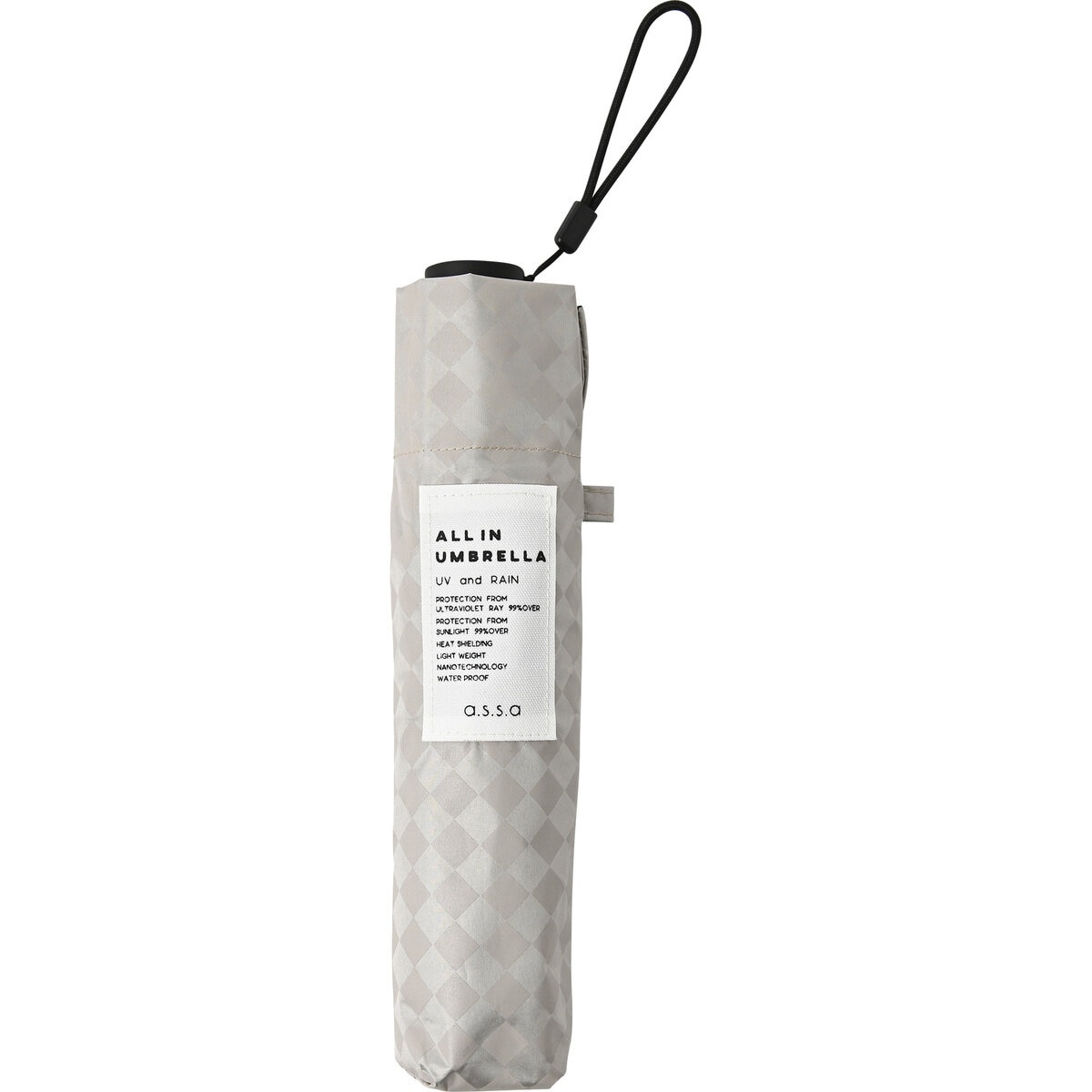 assa 日傘折りたたみ AM58 ベージュ / シアーチェック AM655