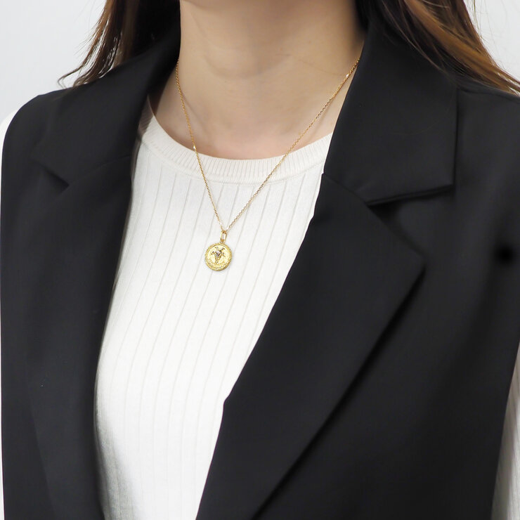 18Kイエローゴールド 星座ペンダントトップ やぎ座