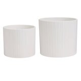 Mullally スタンド付き 陶器プランター 2個セット (26cm ＆ 24.6cm)