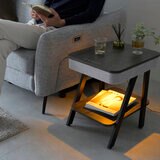 YAMAZEN スピーカー付きサイドテーブル グレー