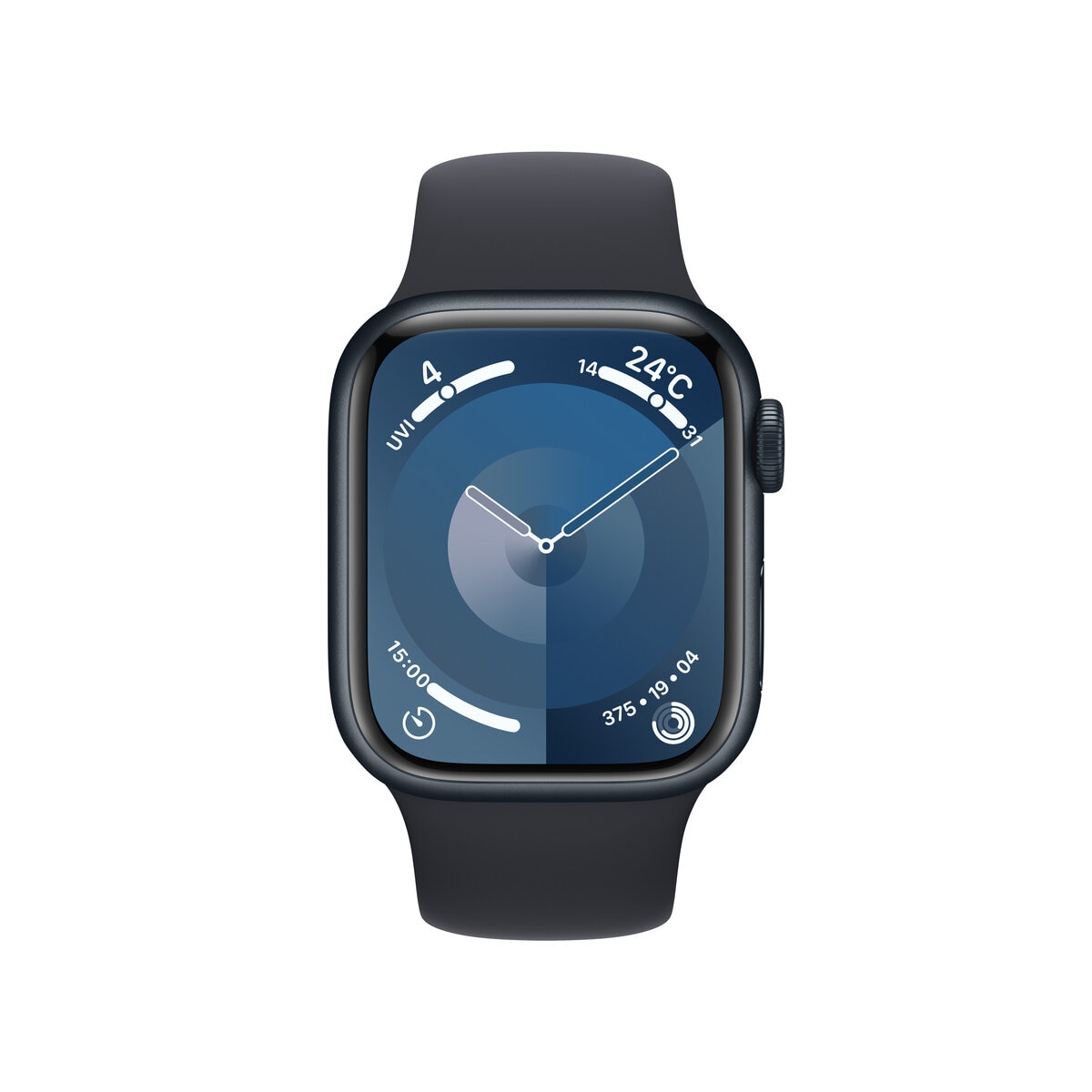 Apple Watch Series 9（GPSモデル）- 41mmミッドナイトアルミニウムケースとミッドナイトスポーツバンド - S/M