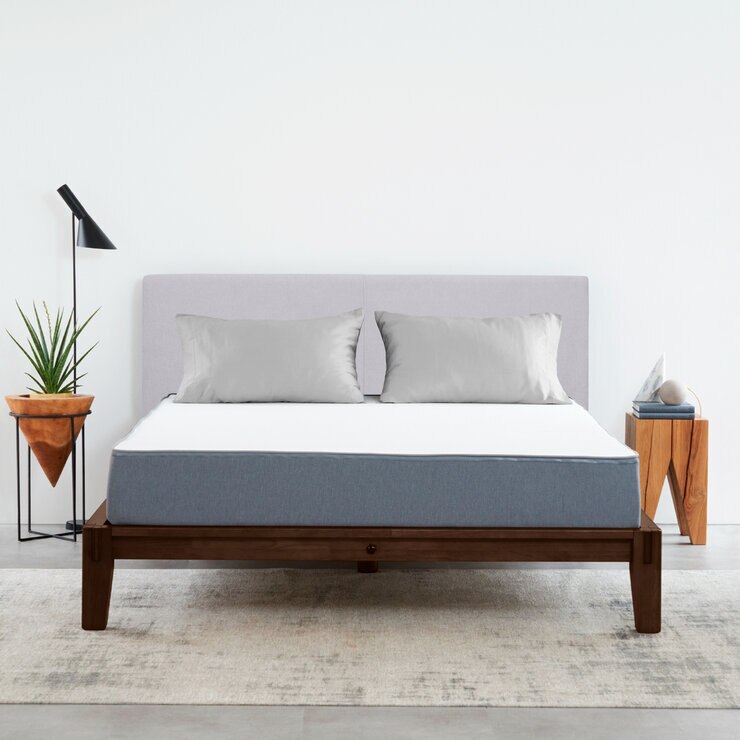 グーグーベッドフレームセット セミダブル（カラー：エスプレッソ　 ヘッドボード：ライトグレー）