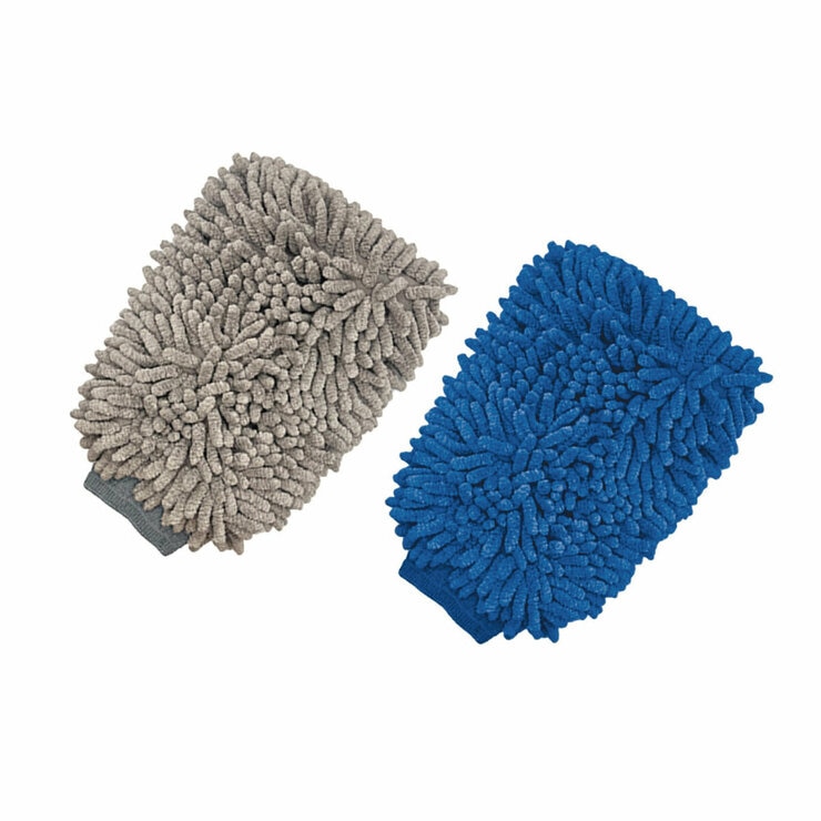 COAZ SELECTION ウォッシュミット 22cm x 16cm 柔らかく洗浄力抜群 ブルー&グレー