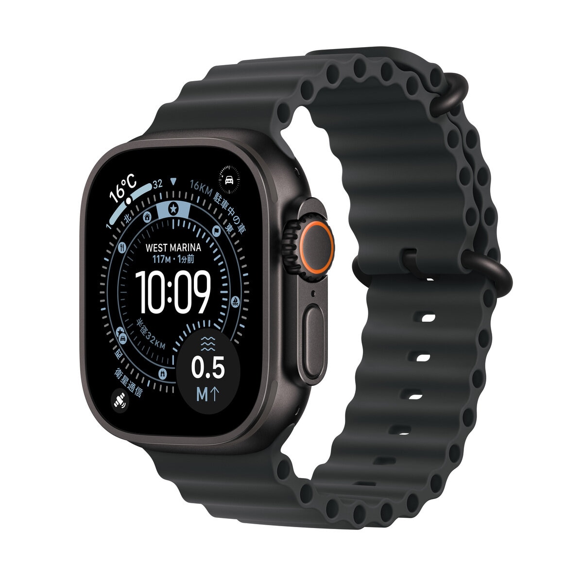 Apple Watch Ultra 3 Cellular 49mmブラックチタニウムケースとブラックオーシャンバンド