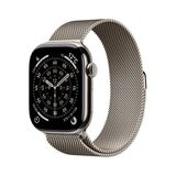 Apple Watch S11 Cellular 46mmナチュラルチタニウムケースとナチュラルミラネーゼループ - S/M
