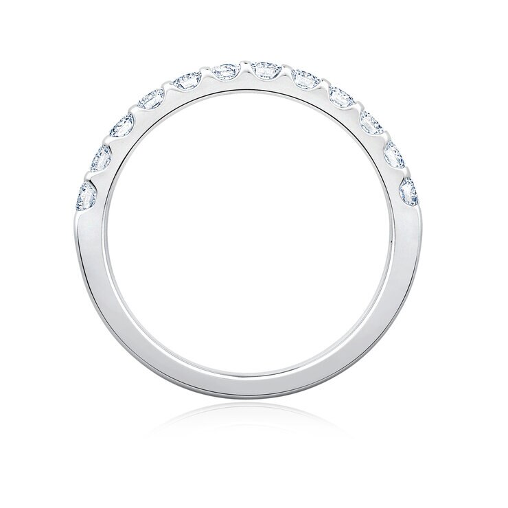 18K ホワイトゴールド 0.50カラット ダイヤモンド ハーフエタニティ リング