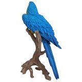 ウービア 切り株にとまるコンゴウインコの置物 ブルー 特大 H14142-1