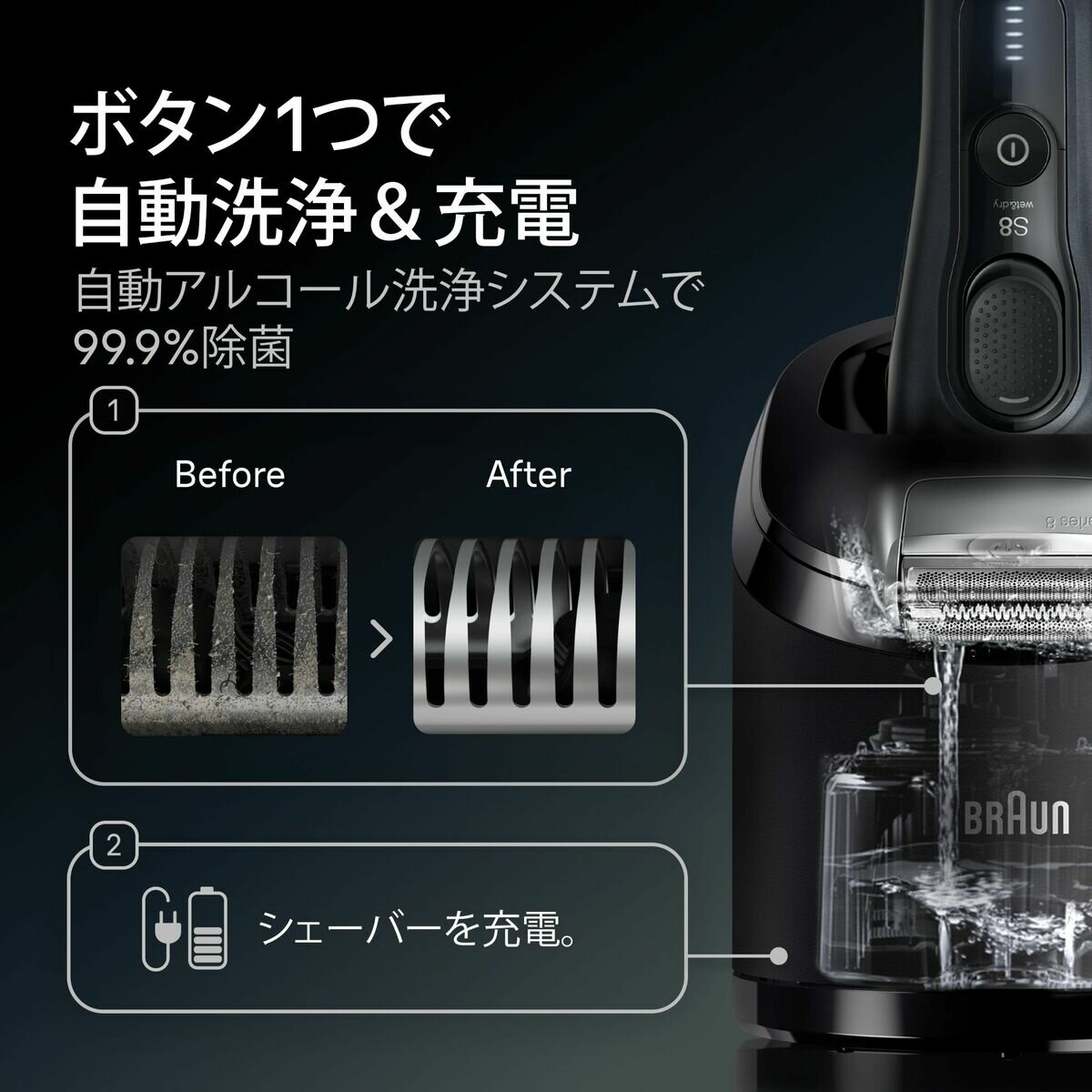 ブラウン 電動シェーバー シリーズ8 8663CC ブラウン 電動シェーバー シリーズ8 8663CC