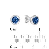 14K ホワイトゴールド 0.17カラット ダイヤモンド / ブルートパーズ ピアス