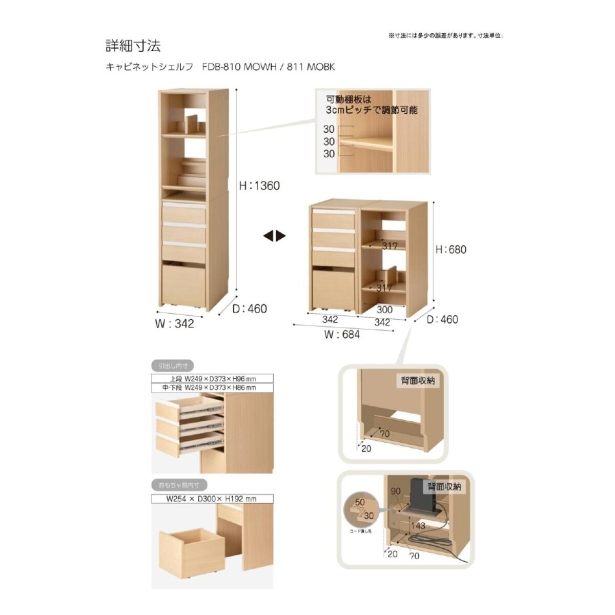 ファミオ キャビネットシェルフ ブラック FDB-811
