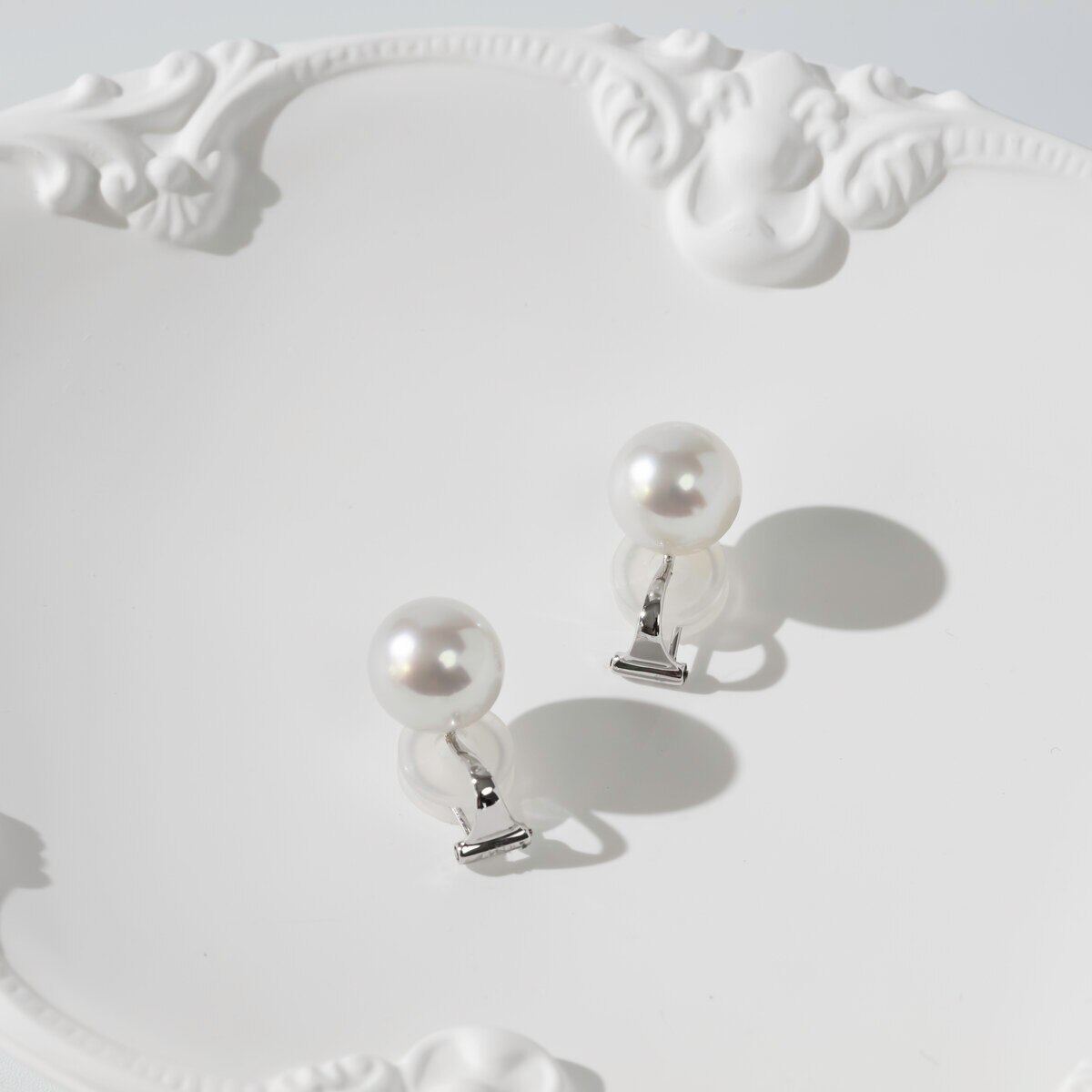 ホワイトパール 10mm 14Kホワイトゴールド イヤリング