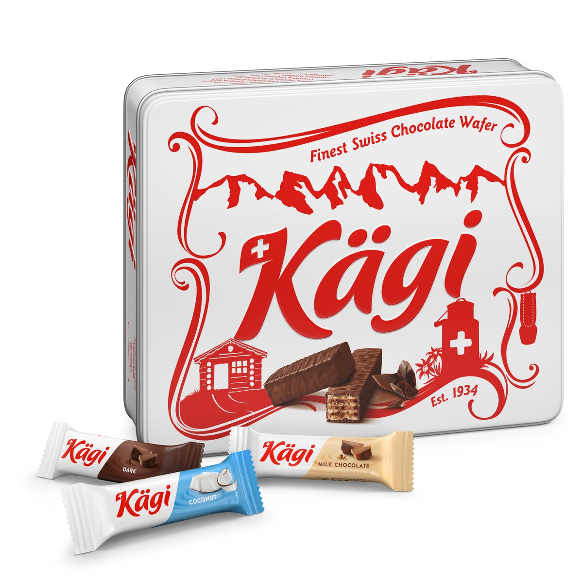 カーギ スイスチョコレートウェハース 缶入り 400g