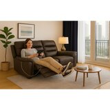 HTL 電動リクライニングソファ ダークチョコレート