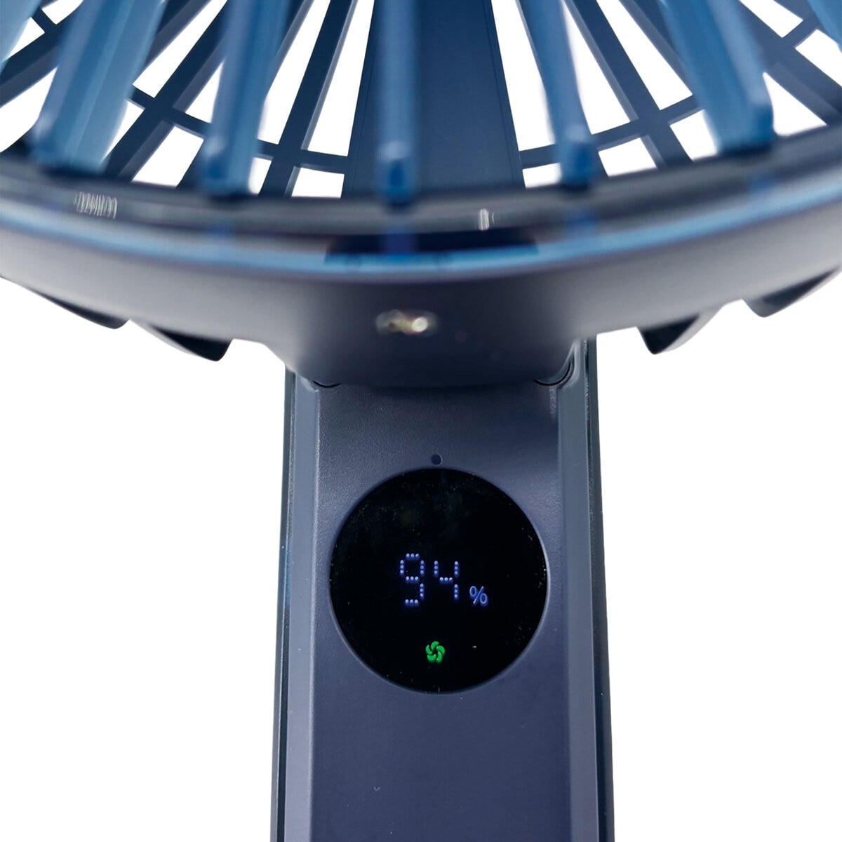 Seena ディスプレイ付 大型ハンディファン 2個セット ネイビー×ネイビー