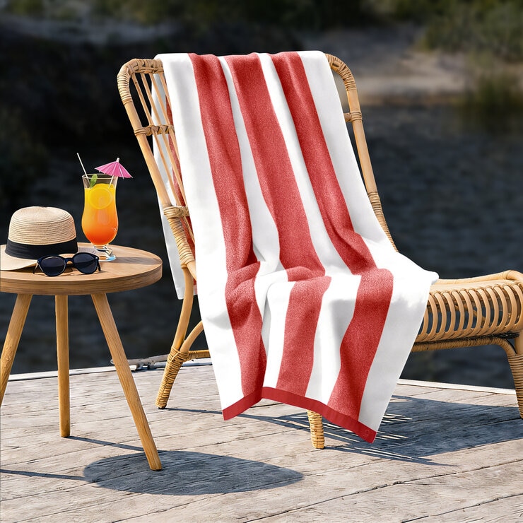 ベネトン ビーチタオル 90cm x 160cm レッド