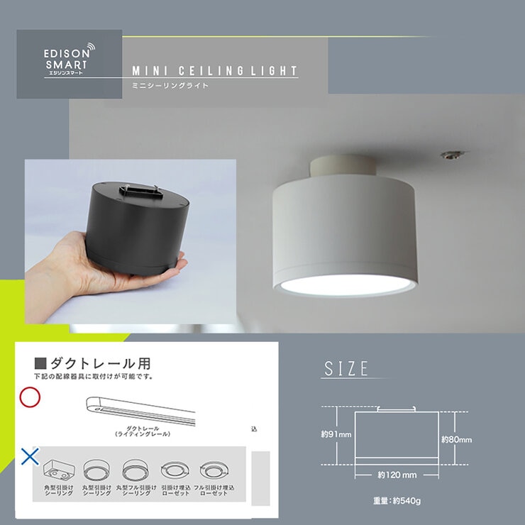 Edison Smart（エジソンスマート）ミニシーリングライト 引っ掛け
