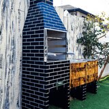 BRAZA トップグリル BBQコンロ ブラジル式レンガ風コンクリート製組立式バーベキューコンロ ブラック