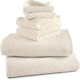 イザワ ジャパン テクノロジー バスタオル フェイスタオル ウォッシュタオル 6枚セット 高吸水綿タオル クリーム