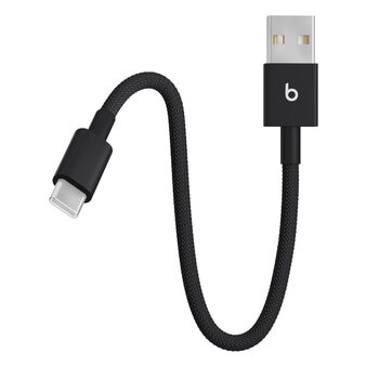 Beats USB-A - USB-C 編み込み式充電ショートケーブル (20cm) ボルトブラック