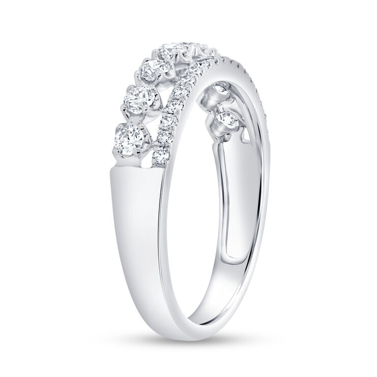 18K ホワイトゴールド 0.50カラット ラウンドカット ダイヤモンド リング