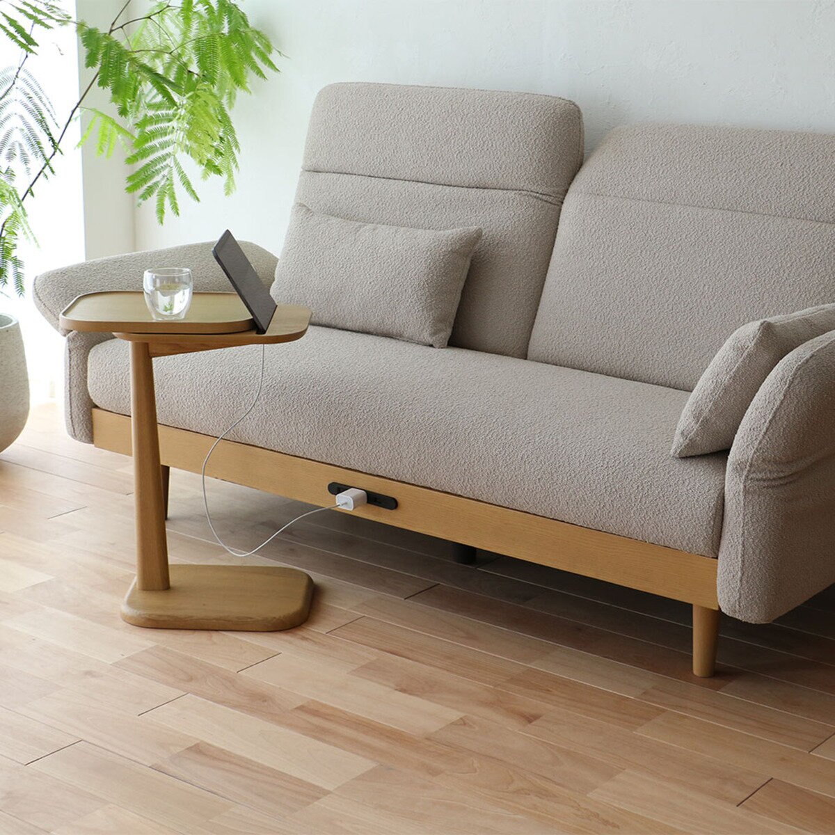 スライドサイドテーブル ナチュラル