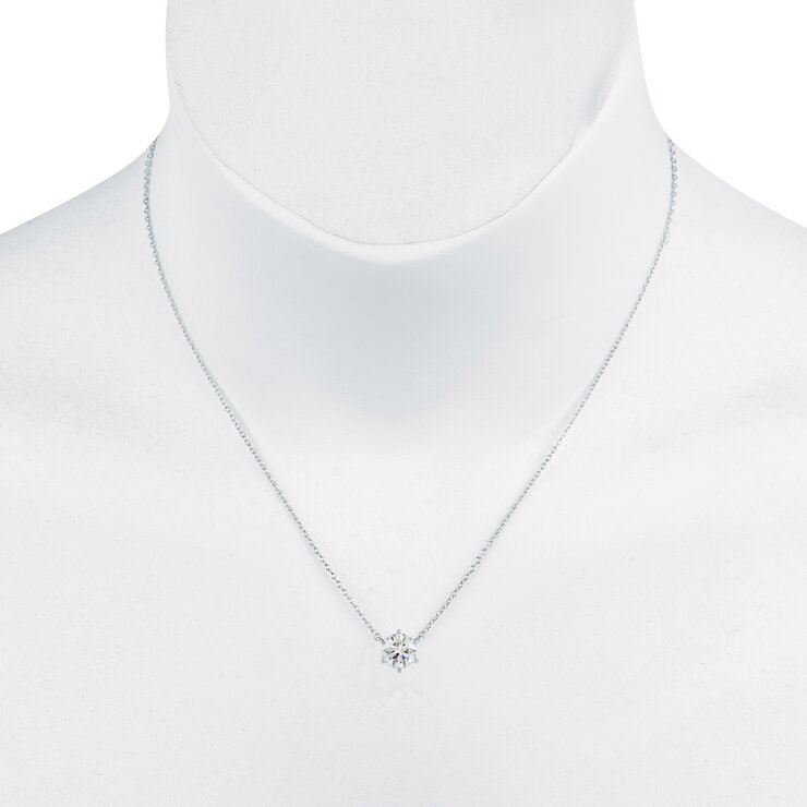 18K ホワイトゴールド 1カラット ソリティア ダイヤモンド ペンダント 18K ホワイトゴールド 1カラット ソリティア ダイヤモンド ペンダント
