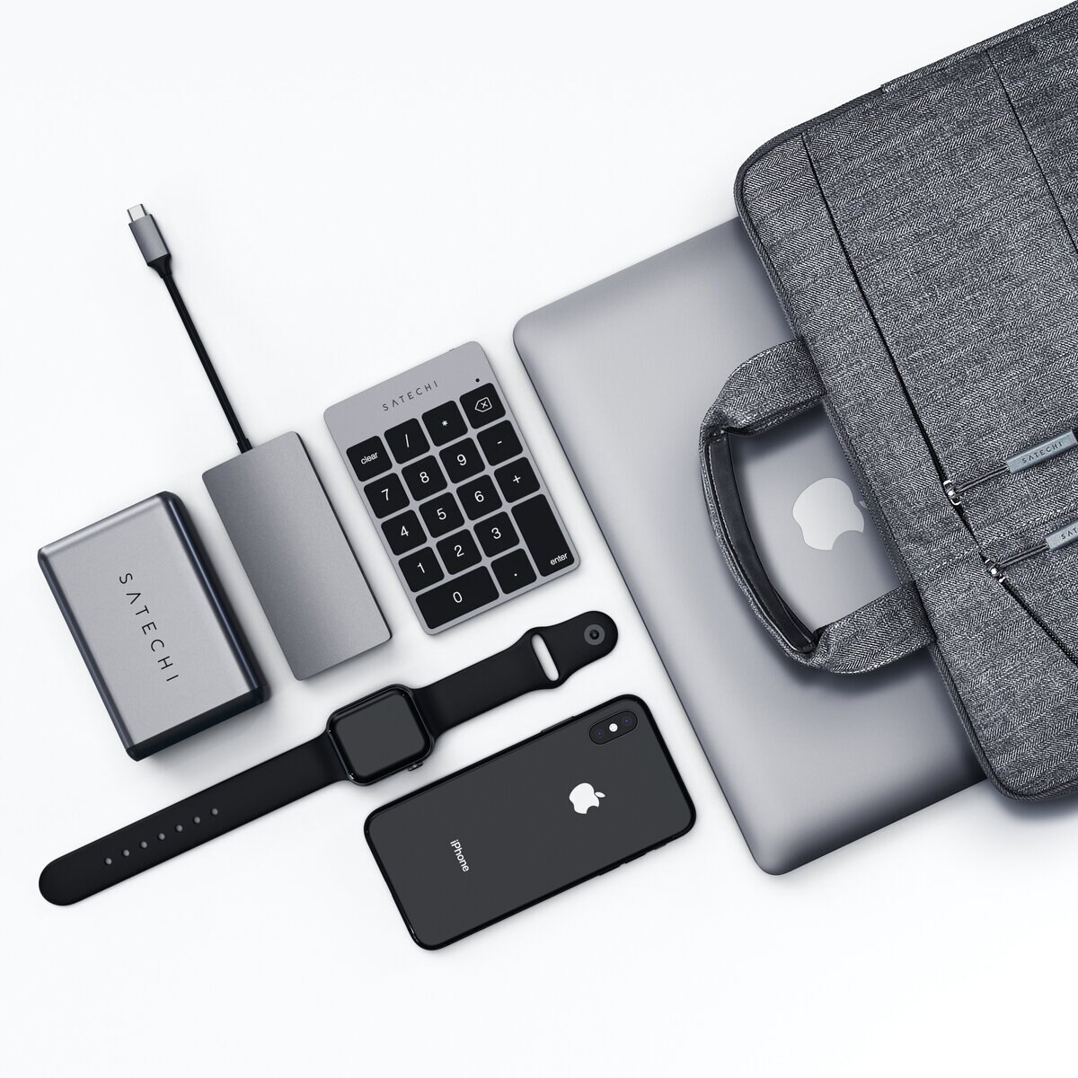 Satechi アルミニウム スリム充電式Bluetoothキーパッド スペースグレー