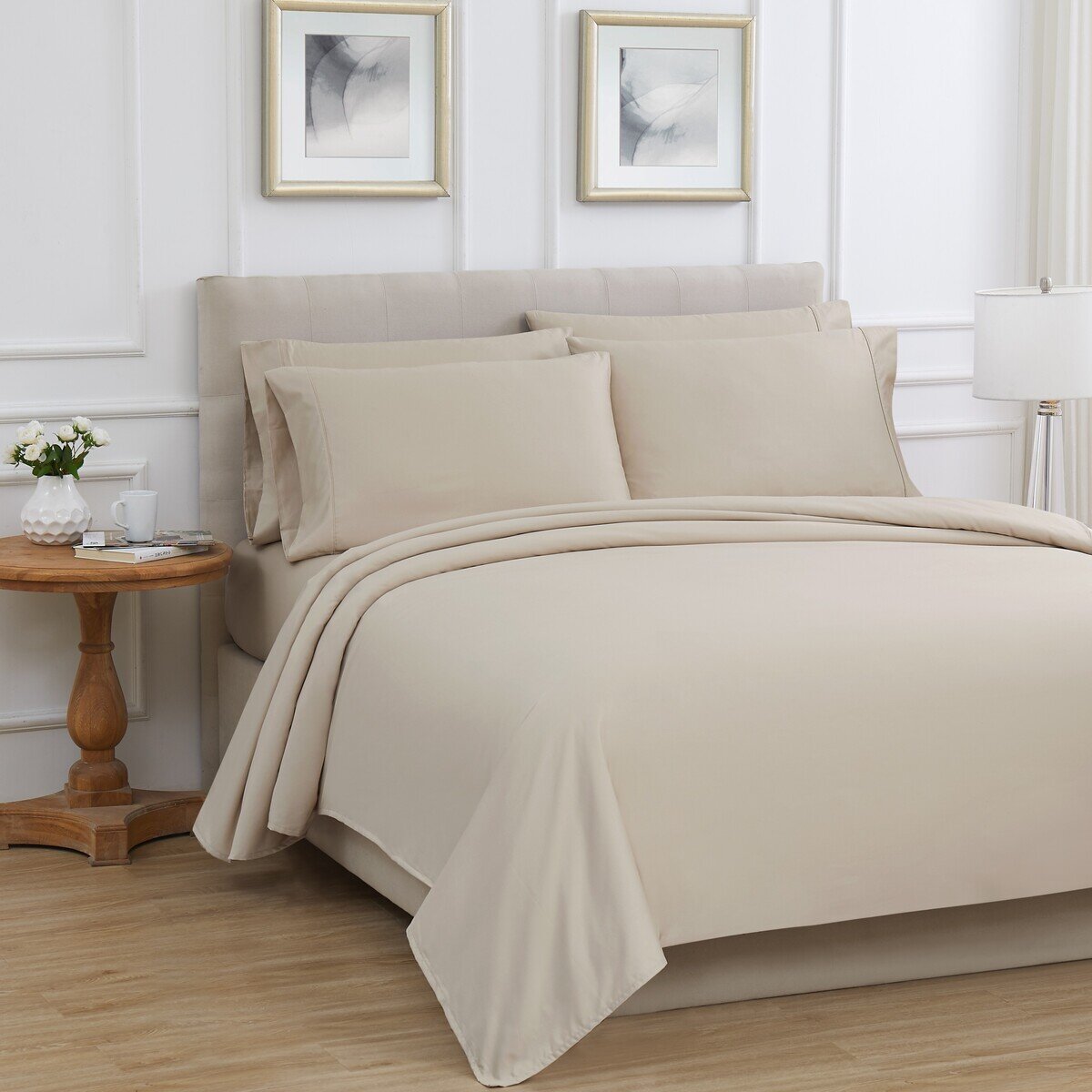 KS シーツセット 6点セット USキングサイズ ベージュ