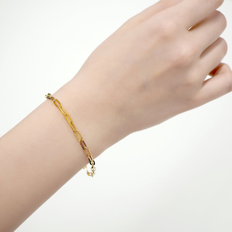 18K イエローゴールド ペーパークリップ ブレスレット 18K イエローゴールド ペーパークリップ ブレスレット